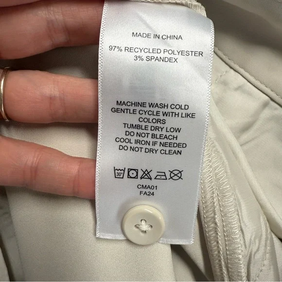 Quince Stretch Crepe Pleated Wide‎ Leg Pants Sand size 8 - Picture 9 of 10